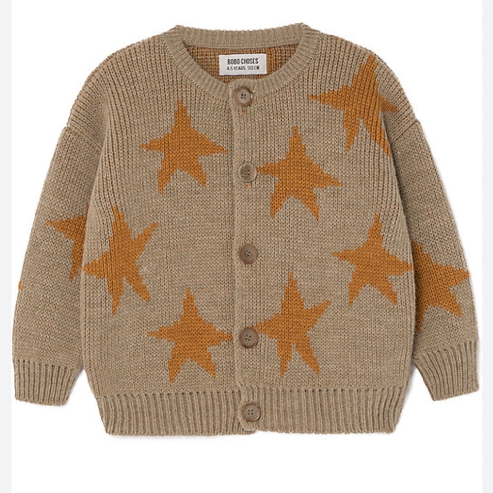 NWT Bobo choses jacquard stars cardigan.
